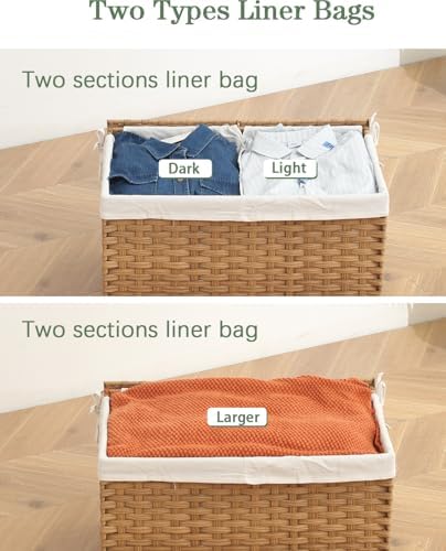 SETVSON Storage Basket with Lid, 2-Lid PE Rattan Storage Bin - Image 6