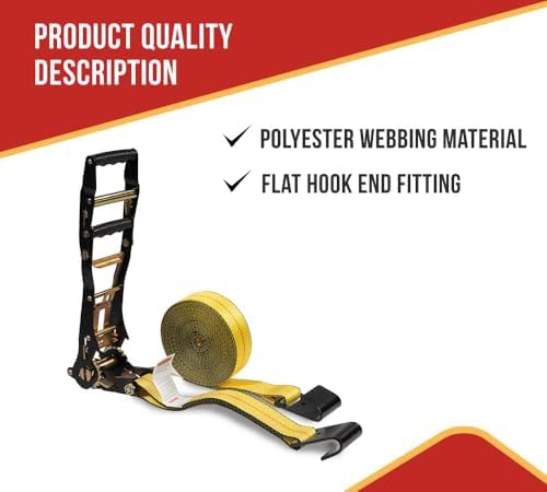 Mytee Products 4 Pack 2" x30' Ratchet Tie-Down Straps - Image 5