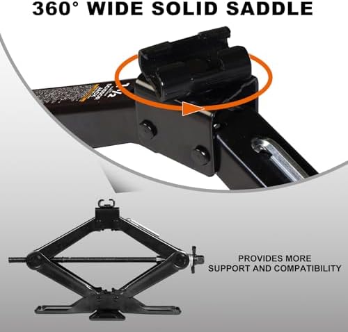 Big RED Wide Base Cross Car Scissor Jack: Steel Portable Quick Lift Tire Jacks - Image 3