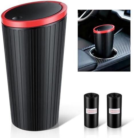 SINGARO Car Trash Can with Lid, Leakproof Mini Garbage Bin by SINGARO