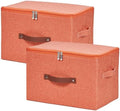 2PCS Storage Bins with Zipper Lids Decorative Lidded Basket Box by VinneGenzz