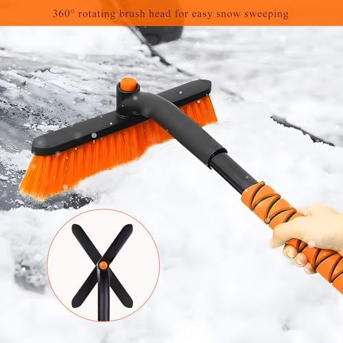 26.4 Inch Car Snow Scraper and Brush, Detachable Winter Snow Removal Tool - Image 4