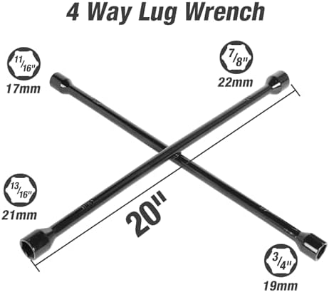 Torin 20 Inch Universal Heavy Duty Tire Iron Wrench 4 Way Lug Wrench - Image 2