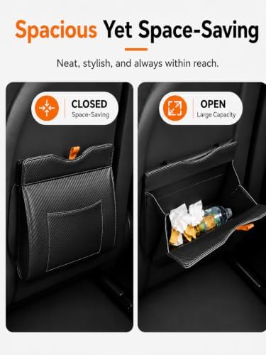 COZILO Leather Car Trash Can, Leak-Proof Odor-Lock Car Garbage Can - Image 6