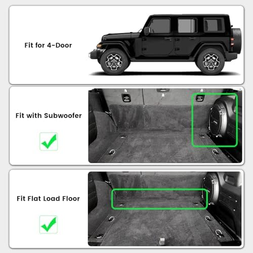 LASFIT Cargo Mat for Jeep Wrangler JL 2018-2026 4 Doors - Image 2