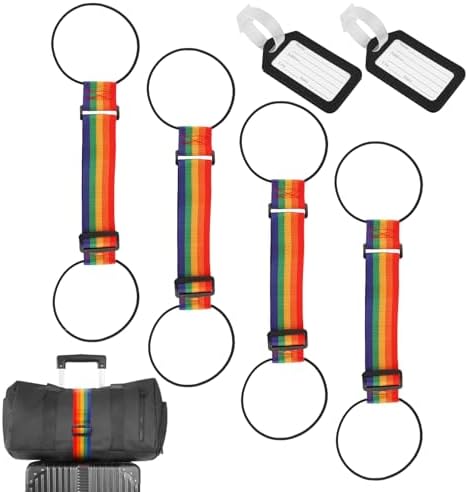 Luggage Strap Set, 4-Piece 10.2 to 15.7 inch Fabric Linking Bands and 2 Luggage by Unknown