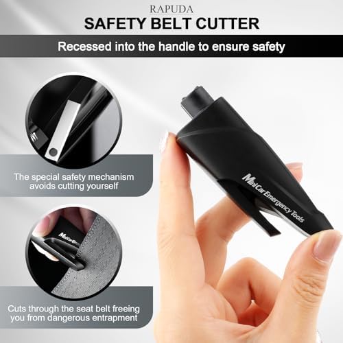 RAPUDA Window Breaker Seatbelt Cutter, 3-in-1 Mini Glass Breaker, 3 Pack Car - Image 4
