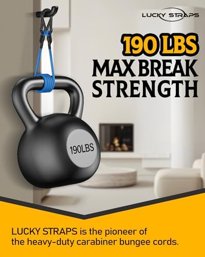 8 Pack 36" Carabiner Bungee Cords Heavy Duty Outdoor, 190 Lb Break Strength - Image 2