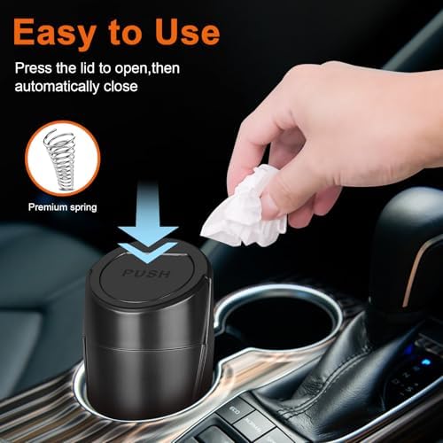 Car Trash Can, Leakproof Mini Car Garbage Can Cup Holder - Image 3