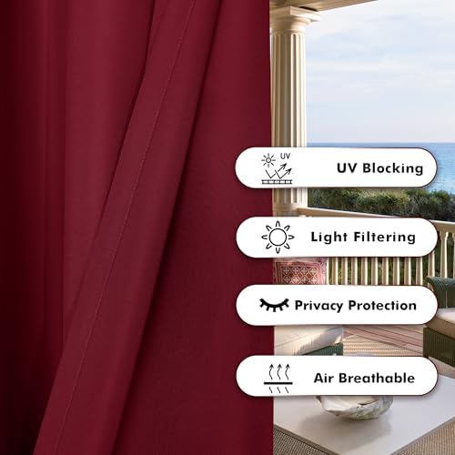 BONZER Outdoor Curtains for Patio Waterproof Thick Privacy - Image 4