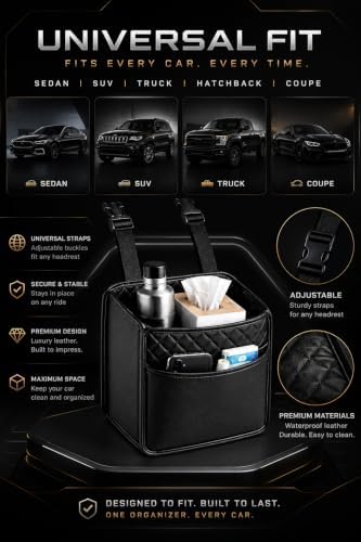 Premium PU Leather Car Backseat Organizer - Image 2