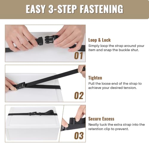 0.75”x48” Utility Straps with Buckle Quick Release Buckle Straps with Clips - Image 6