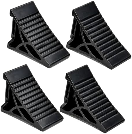 Rubber Wheel Chocks for RV Trailer Upgraded Deformable Design 4 Pc by Unknown