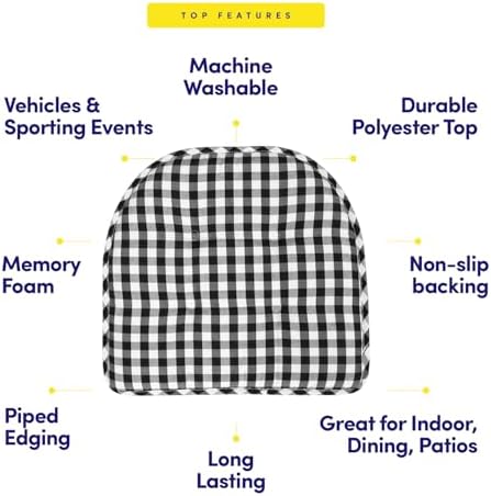 Sweet Home Collection Chair Cushion Memory Foam Pads Tufted Slip Non Skid - Image 5
