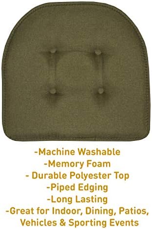 Sweet Home Collection Chair Cushion Memory Foam Pads Tufted Slip Non Skid - Image 3