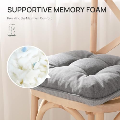 Love's cabin Memory Foam Chair Cushions Set of 4, 19 Inch - Image 3
