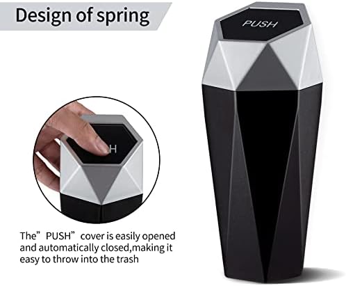 JUSTTOP Car Trash Can with Lid, Mini Diamond Design Portable Trash Can - Image 5