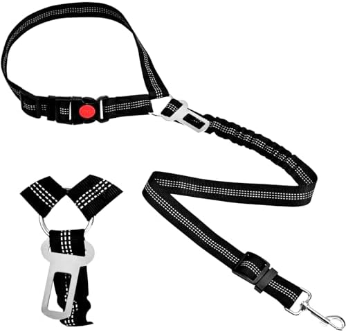 Headrest Dog Car Safety Seat Belt-Easy to Use, Dog Seat Belt by ROUWINNE
