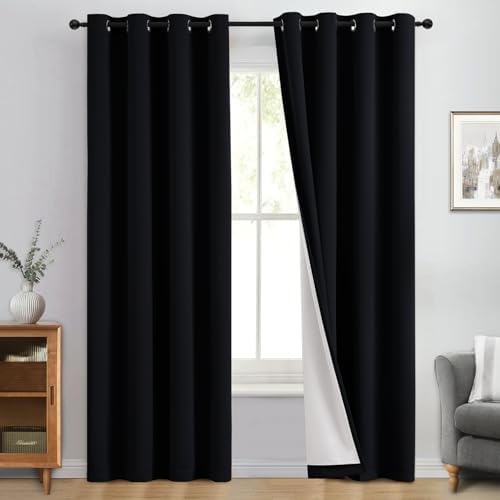 Yakamok Black 100% Blackout Curtains 84 Inches Long by Yakamok