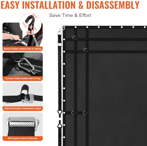VEVOR Waterproof Cargo Net, 120 in x 105 in, Heavy Duty Truck Cargo Net- 700lbs - Image 5