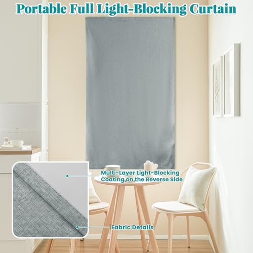 100% Blackout Magic Tape Stick On Curtains Window Shades Pull Down Blackout - Image 6