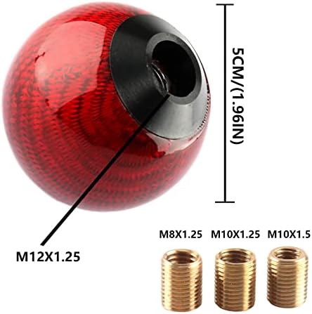 Round Ball Shift Knob 5 6 Speed Carbon Fiber Gear Shifter Knob - Image 2