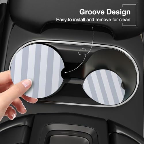 Ceramic Car Coasters – Absorbent Car Cup Holder Coaster Set - Image 4