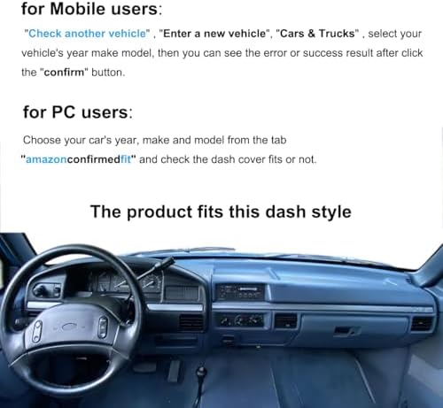 Yiz Dash Cover Mat for Ford F150 F250 F350 Bronco 1992-97 J20 - Image 2