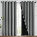 Yakamok Grey Blackout Curtains 96 Inches Long by Yakamok