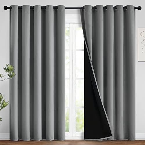 Yakamok Grey Blackout Curtains 96 Inches Long by Yakamok