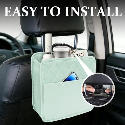 Car Seat Back Organizer, Leather Backseat Hanging Storage Bag, Car Large - Image 4