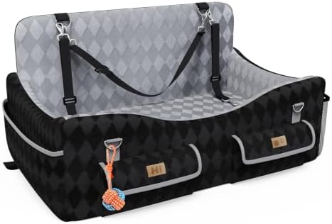 Dog Car Seat for Medium/Large Dogs up to 55lbs, 4-Pocket Storage Memory Foam by Unknown