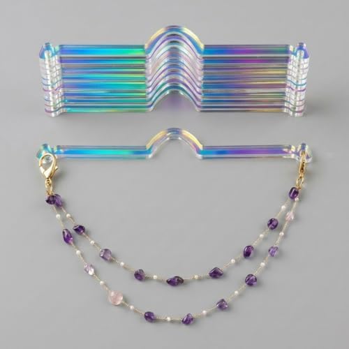 10 Pack Rearview Mirror Charm Hanger Blanks Large 6.7 Inch, Iridescent Rainbow - Image 6