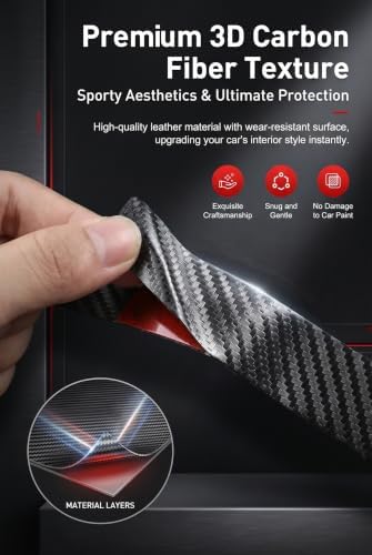9 PCS Car Door Sill Protector, Anti-Scratch Carbon Fiber Door Edge Guards - Image 3