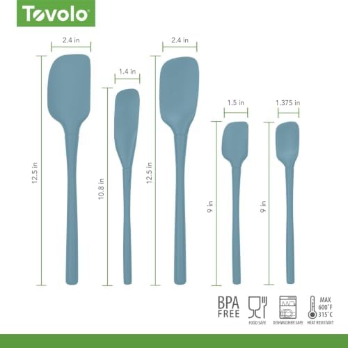 Tovolo Flex Core 5 Piece Silicone Spatula Set Heat Resistant All Silicone - Image 5