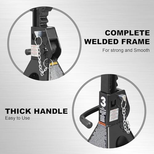 Torin 3 Ton Capacity Double Locking Steel Jack Stands, 2 Pack - Image 4