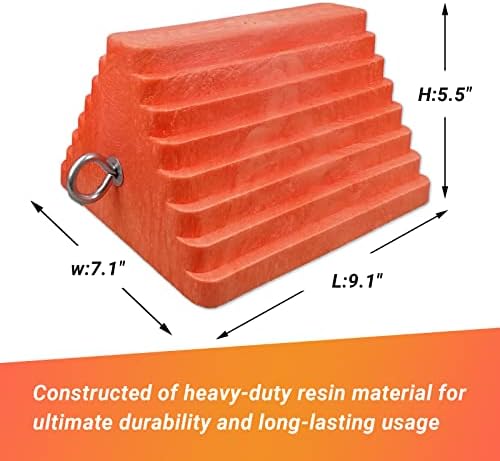 HOXWELL 2 Packs Wheel Chocks Heavy Duty Orange - Image 2