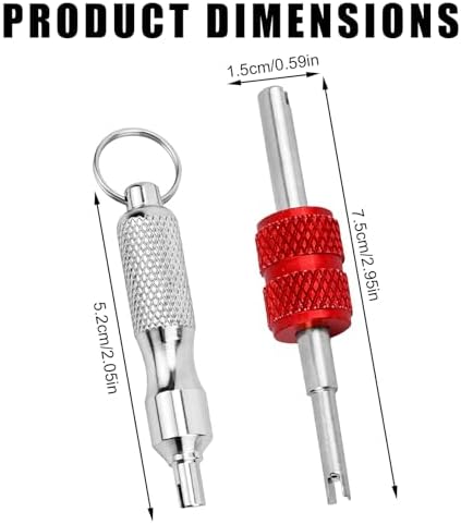 Penitue 2pcs Valve Core Removal Tool Keychains, Dual & Single Head Tire Stem - Image 2