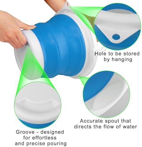 Collapsible Mop Bucket and Ice Bucket-5L Household Cleaning Silicone Dust Mops - Image 5