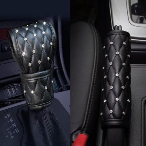 2 Pcs Bling Bling Auto Car Shift Gear Cover & Handbrake Cover by QINU