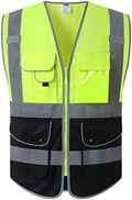 JKSafety Safety Vest for Men Women Reflective Hi Vis JK150 YBlack XL by JKSafety