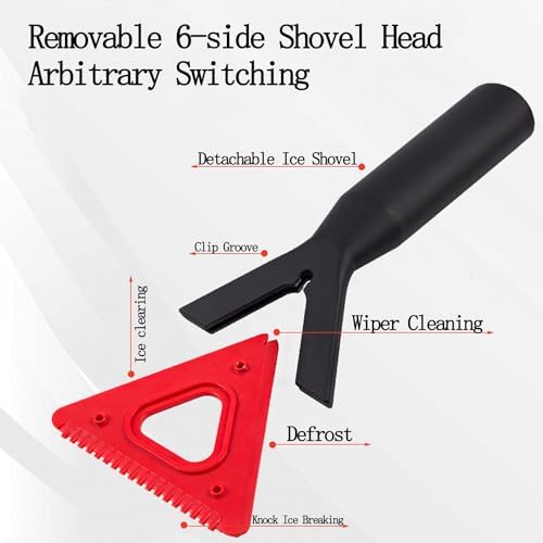 42" Car Snow Brush & Ice Scraper Red Snow Brush - Image 6
