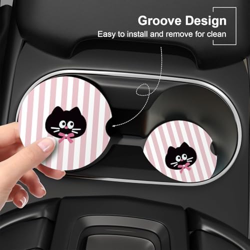 Ceramic Car Coasters – Absorbent Car Cup Holder Coaster Set - Image 2