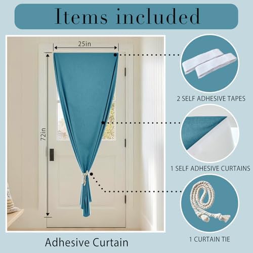 100% Blackout French Door Curtain- Privacy Thermal Insulated Door Window Curtain - Image 6