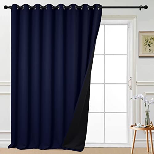 Yakamok Navy Blue Blackout Patio Door Curtain Panels W100 x L108, 1 Panel by Yakamok