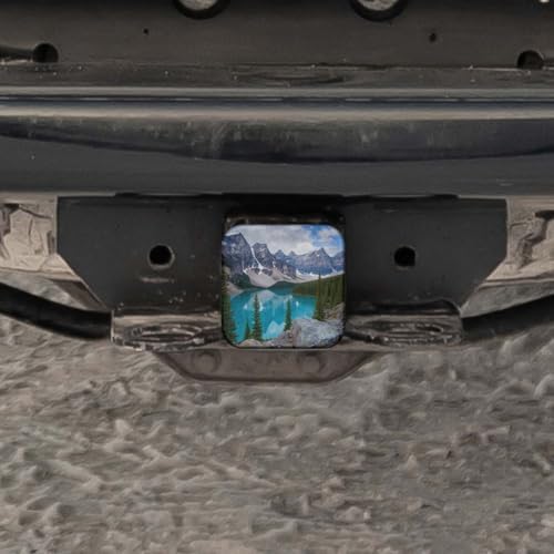Swono Mountain Lake Hitch Cover: Beautiful Nature Rocky Mountains Lake Winter - Image 5