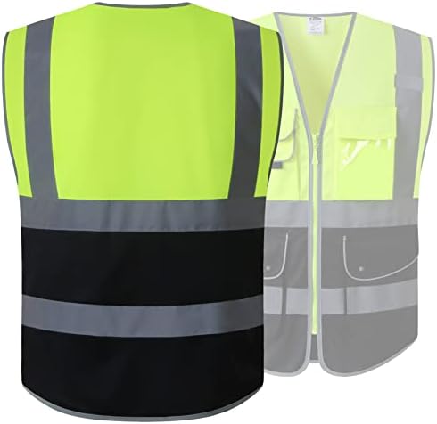 JKSafety Safety Vest for Men Women Reflective Hi Vis JK150 YBlack M - Image 5