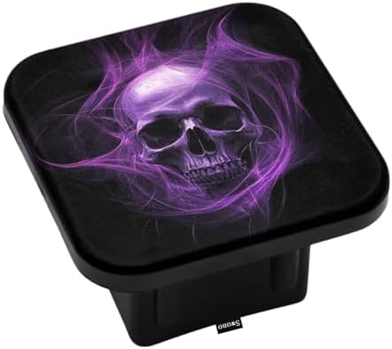 Swono Purple Skull Rubber Hitch Covers Halloween Sugar Skull Smoke Black by Swono