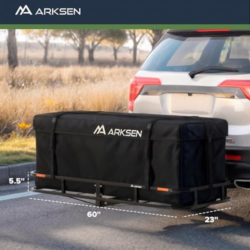 ARKSEN 60" x 23" x 5.5" Folding Hitch Cargo Carrier w/Bag&Net - Image 5