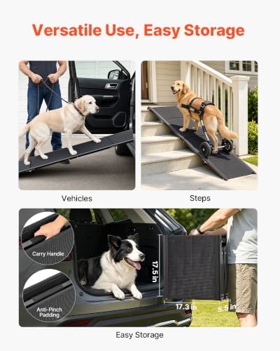 VEVOR Dog Ramp for Cars, Folding Pet Ramps for Medium & Large Dogs up to 250lbs - Image 6